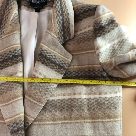 Vintage Breatan Wool Blend Southwest Pattern Long Line Blazer Size Large - Picture 10 of 13